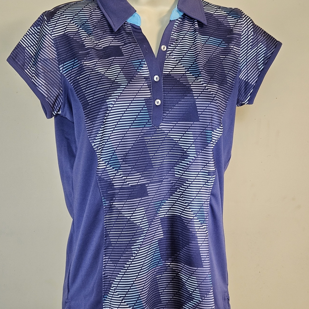 Pebble Beach Purple and Light Blue Short Sleeve Polo‎